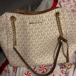 Michael Kors Cream and Tan Women's Bag